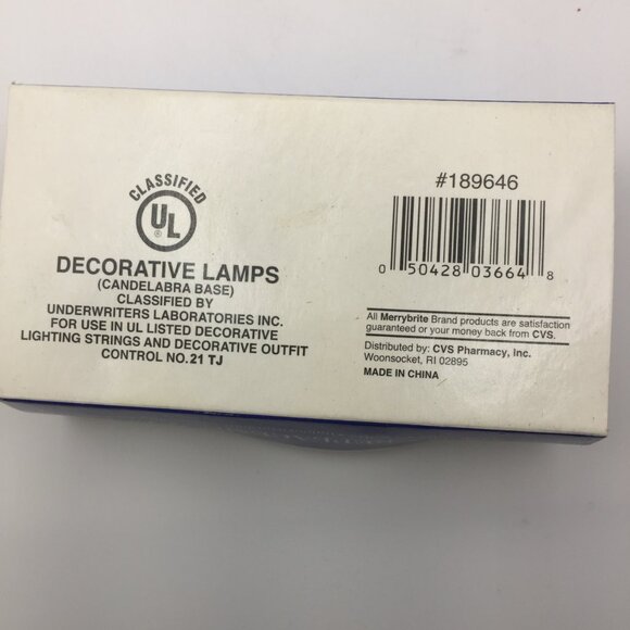 Merry Brite Holiday Time C7 Clear Glass Light Bulbs 120V Candelabra Base 4 Pack - Picture 5 of 6